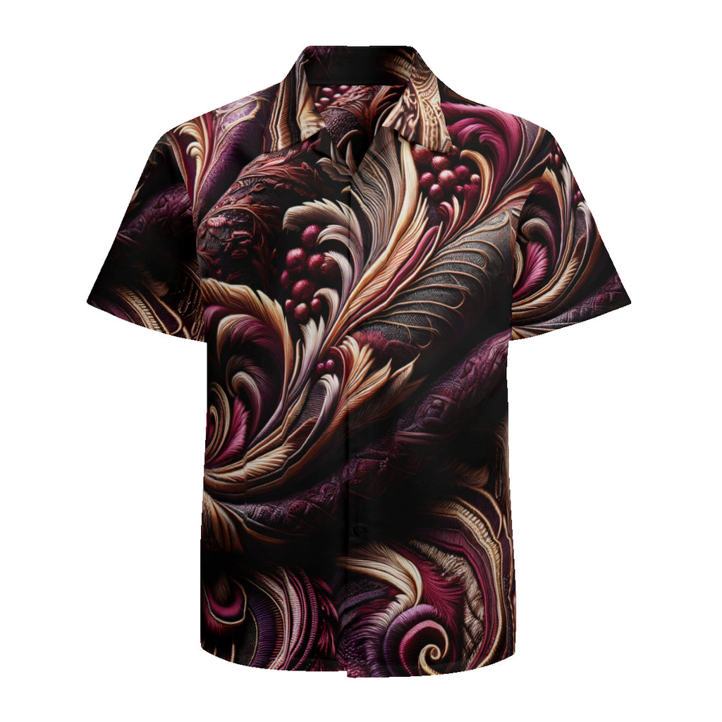 Rich Plum Design Short Sleeves Men's Shirt