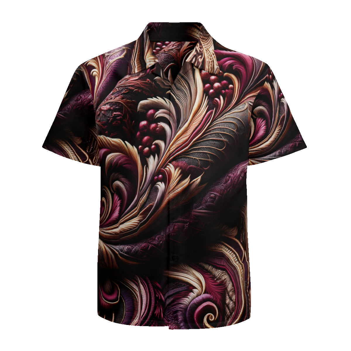 Rich Plum Design Short Sleeves Men's Shirt