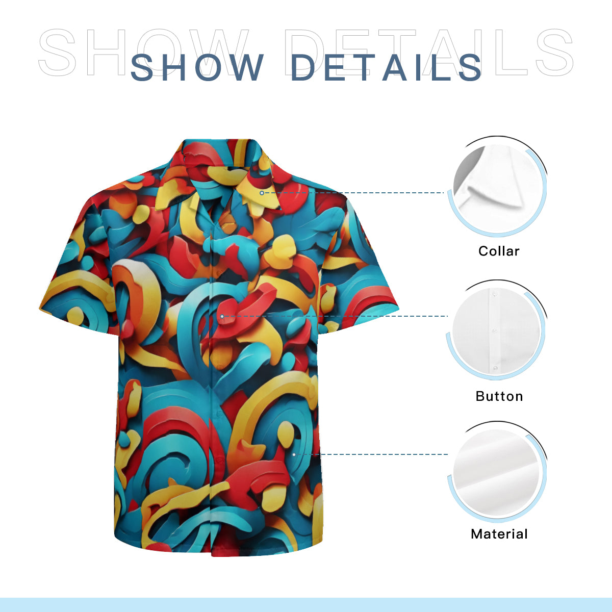 Abstract Vibrant Pattern Short Sleeves Men's Shirt
