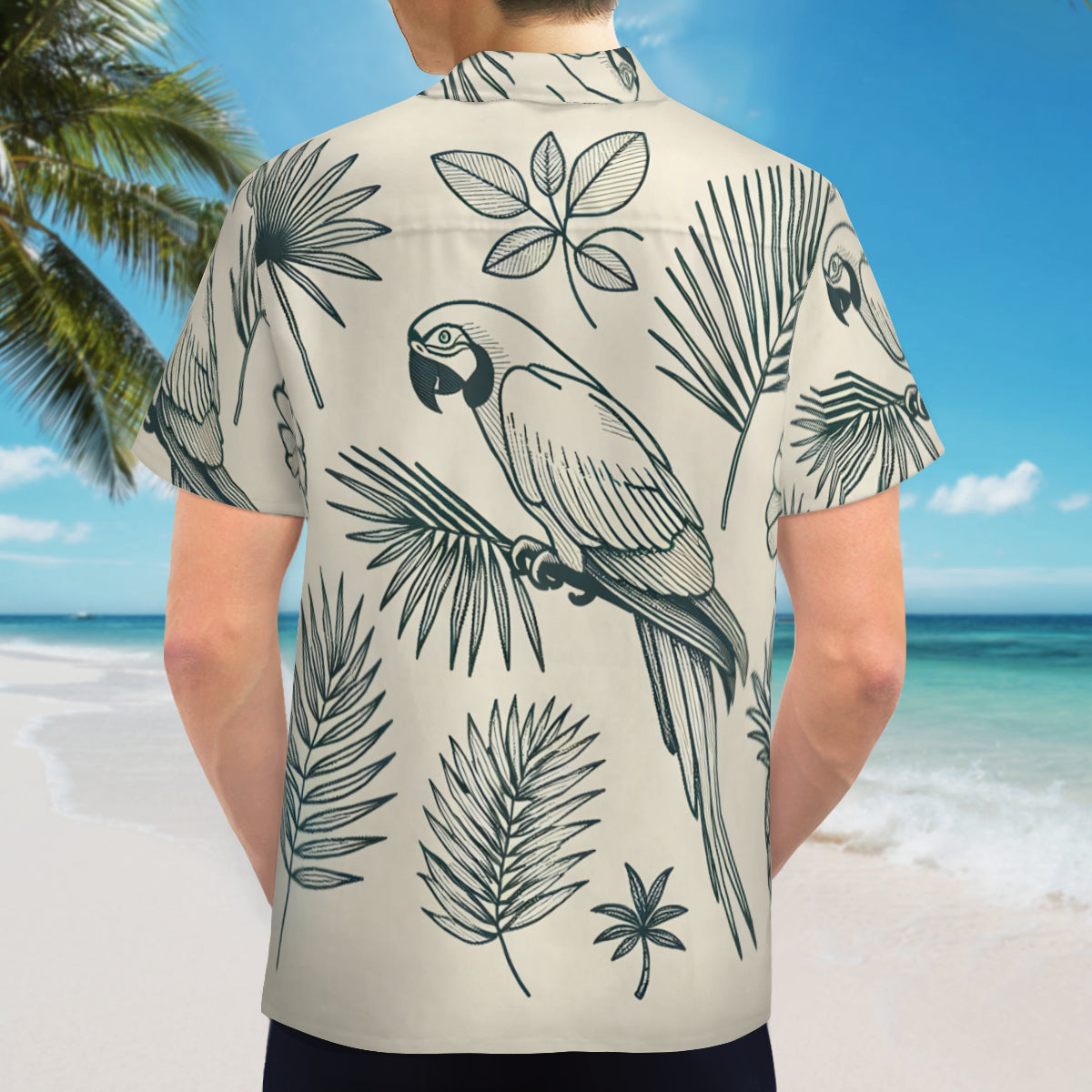Abstract Parrot Tropical Short Sleeves Men's Shirt