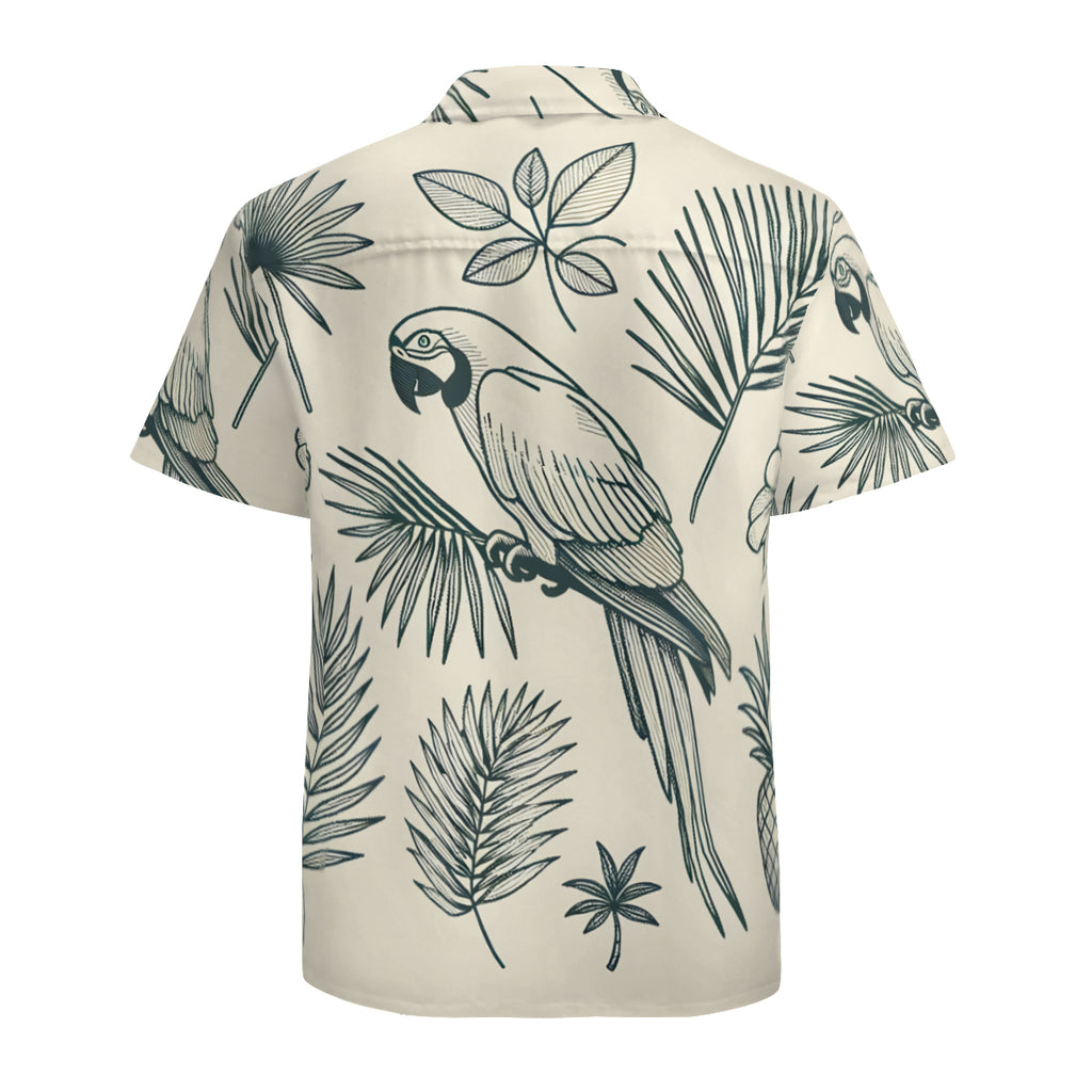 Abstract Parrot Tropical Short Sleeves Men's Shirt