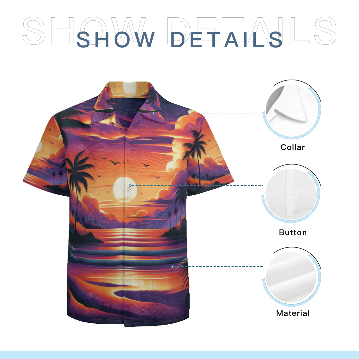 Sunset Hawaii Short Sleeves Men's Shirt