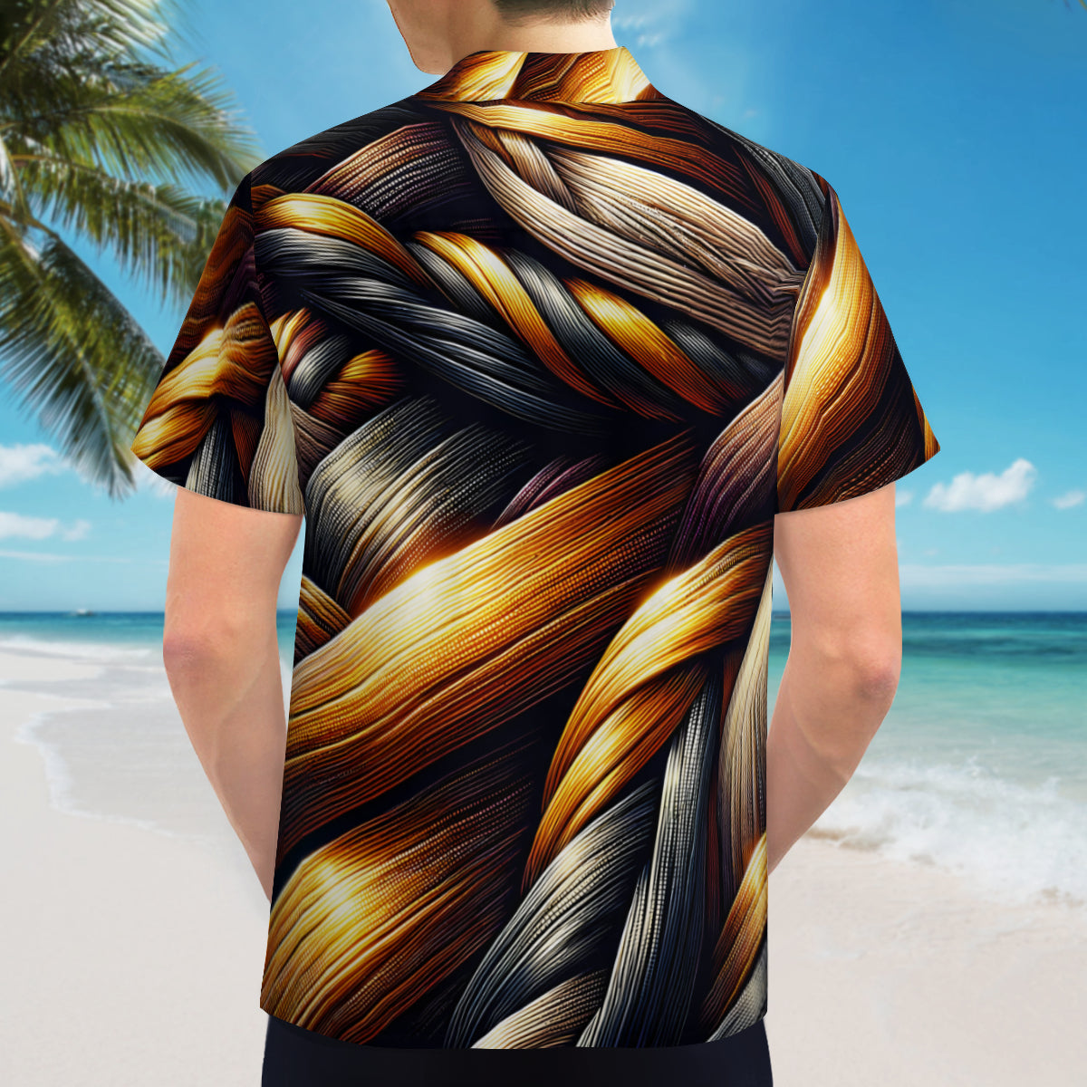 Weave Design Short Sleeves Men's Shirt