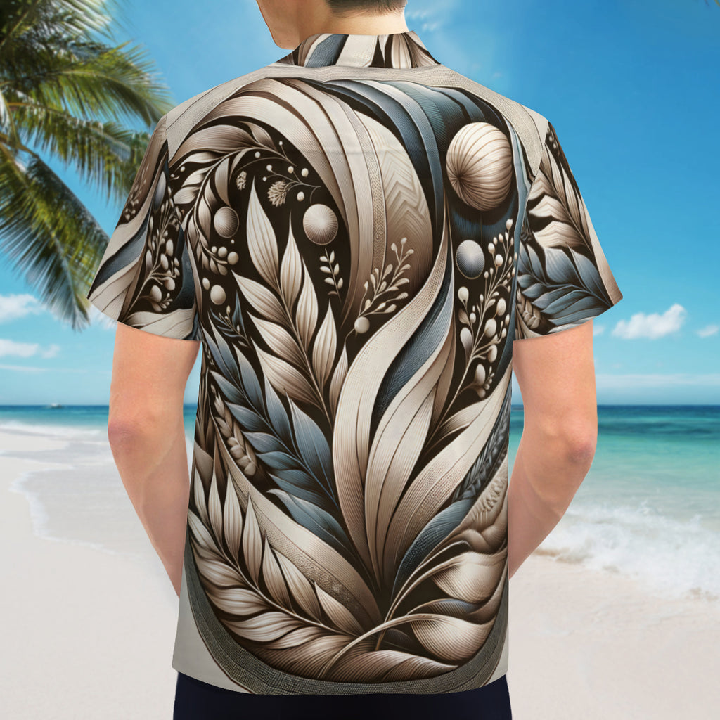 Abstract Short Sleeves Men's Shirt