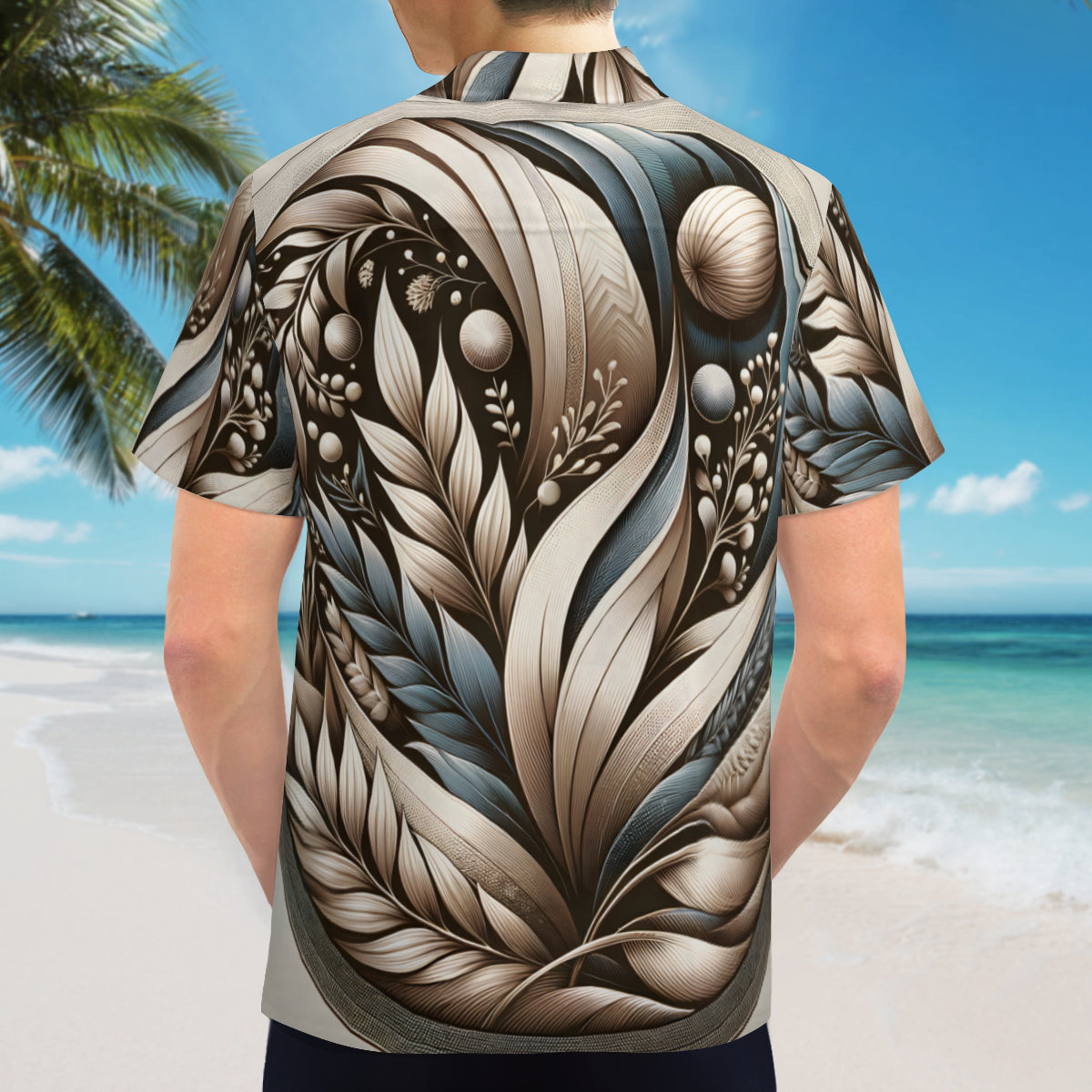Abstract Short Sleeves Men's Shirt