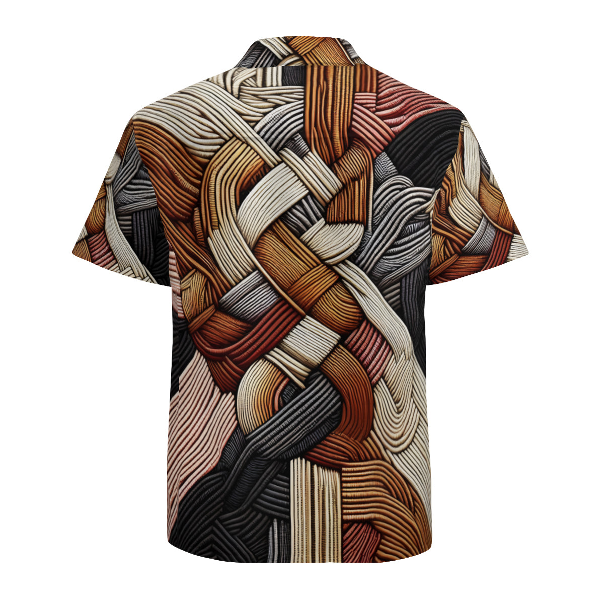 Interwoven Thread Design Short Sleeves Men's Shirt