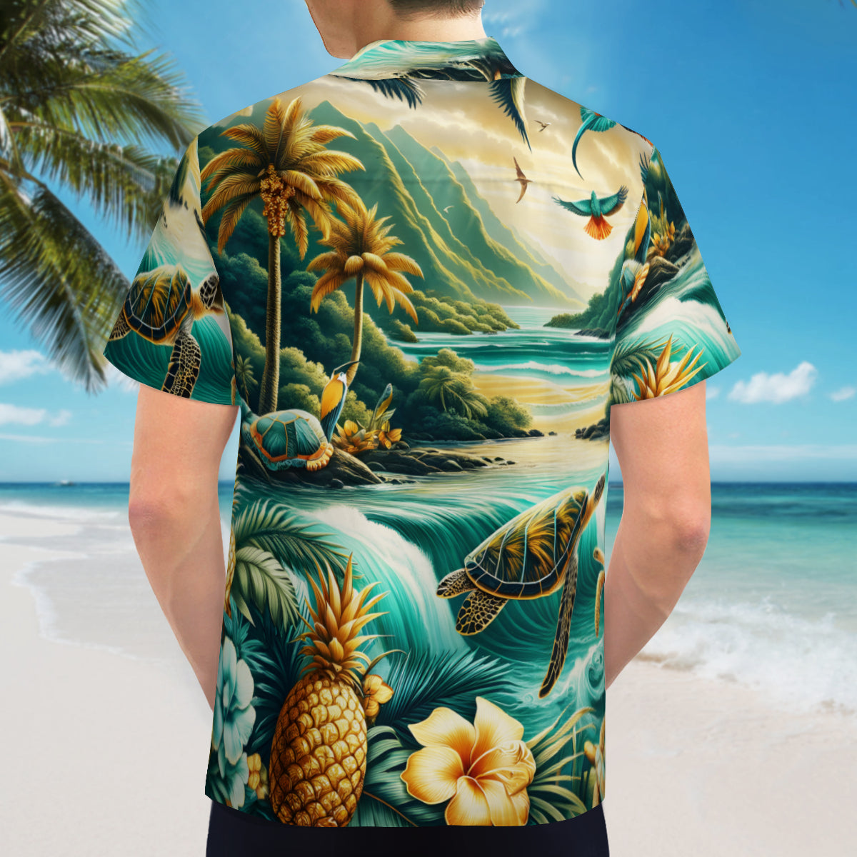 Abstract Seaworld Short Sleeves Men's Shirt