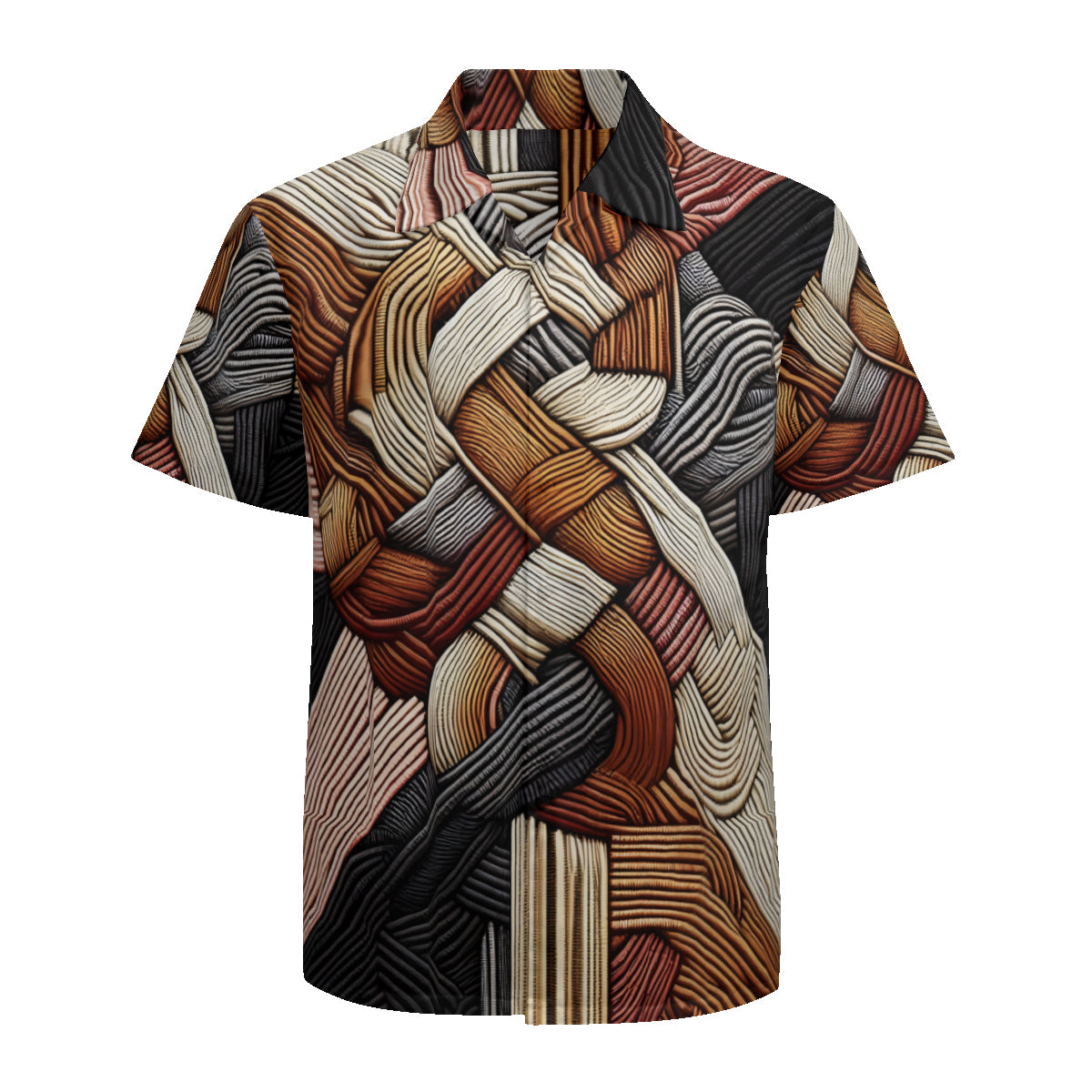 Interwoven Thread Design Short Sleeves Men's Shirt