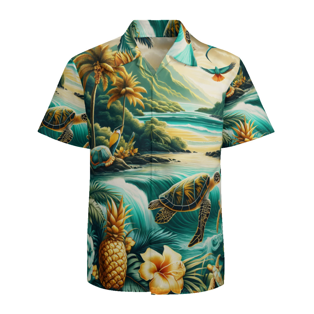 Abstract Seaworld Short Sleeves Men's Shirt