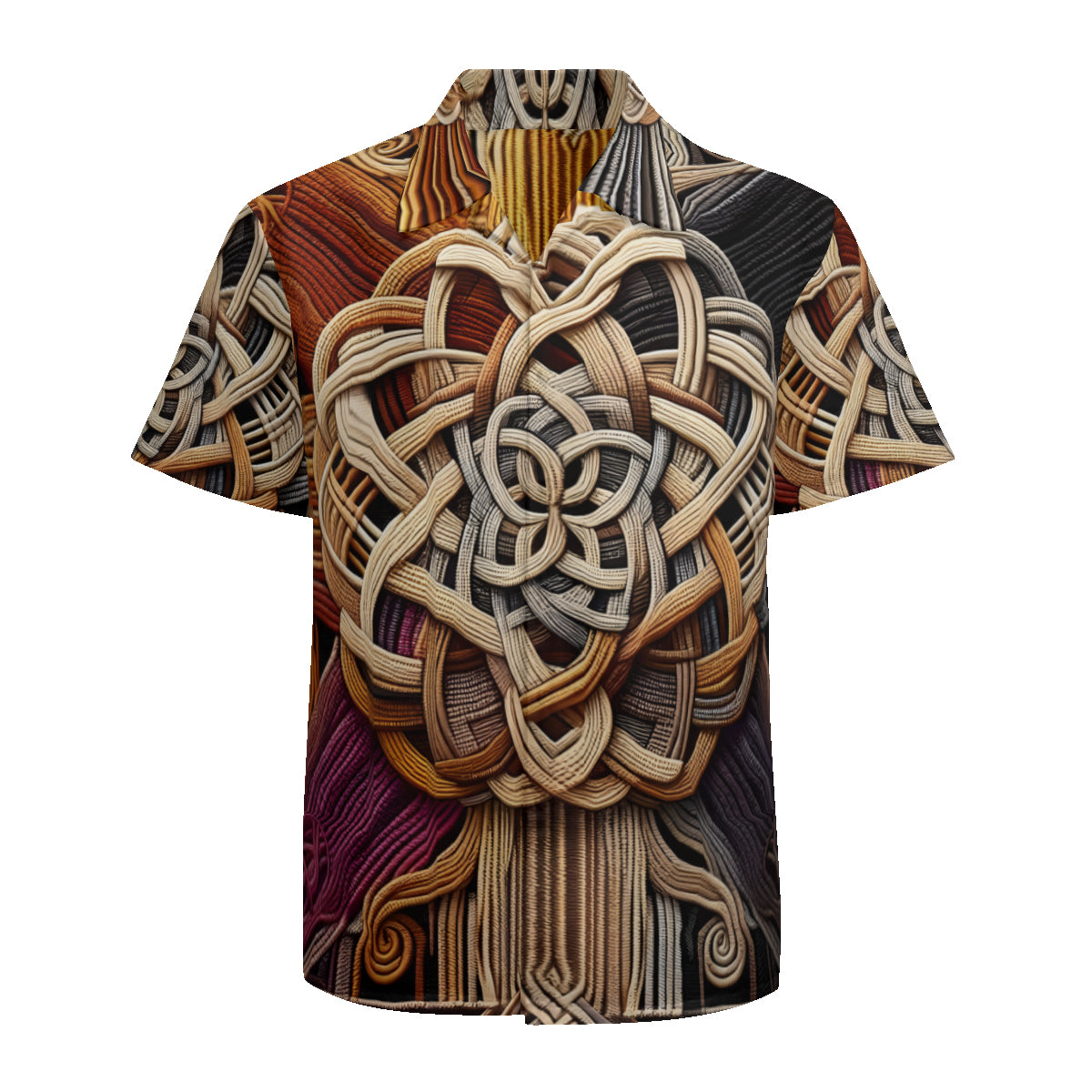 Interwoven Thread Design Short Sleeves Men's Shirt