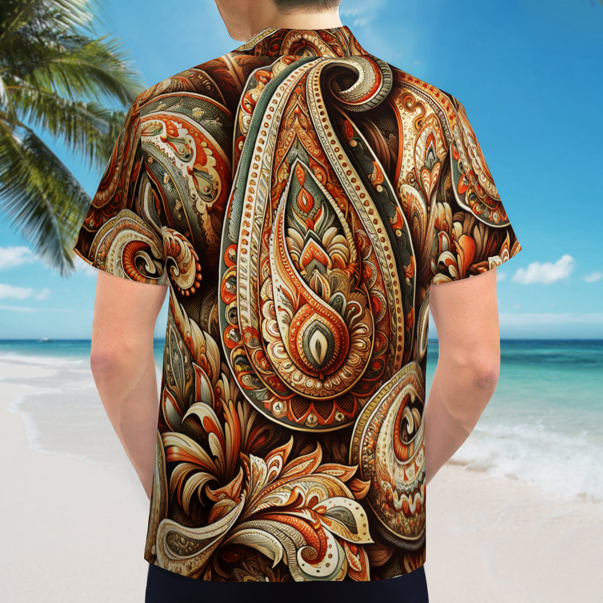 Paisley Pattern Short Sleeves Men's Shirt