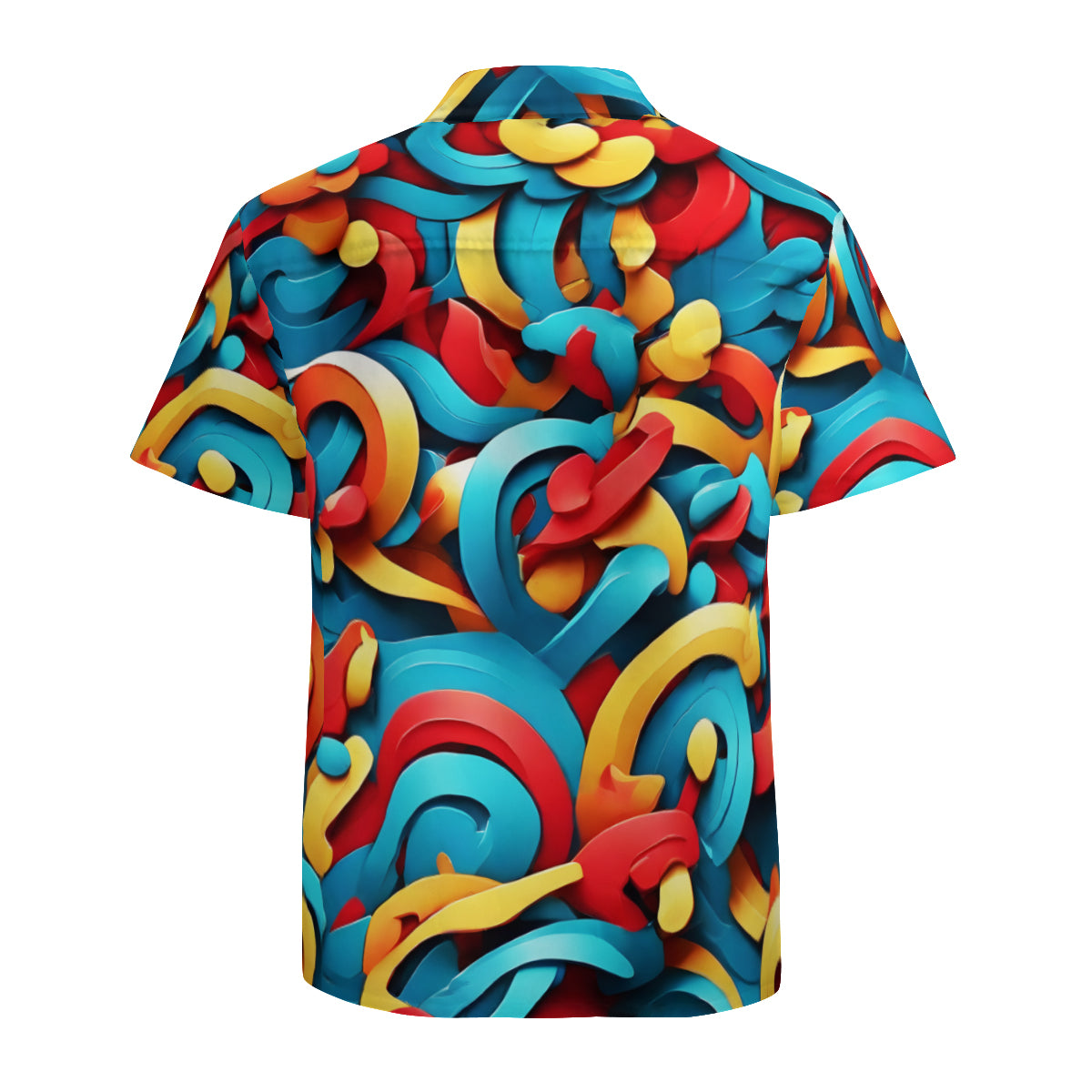 Abstract Vibrant Pattern Short Sleeves Men's Shirt
