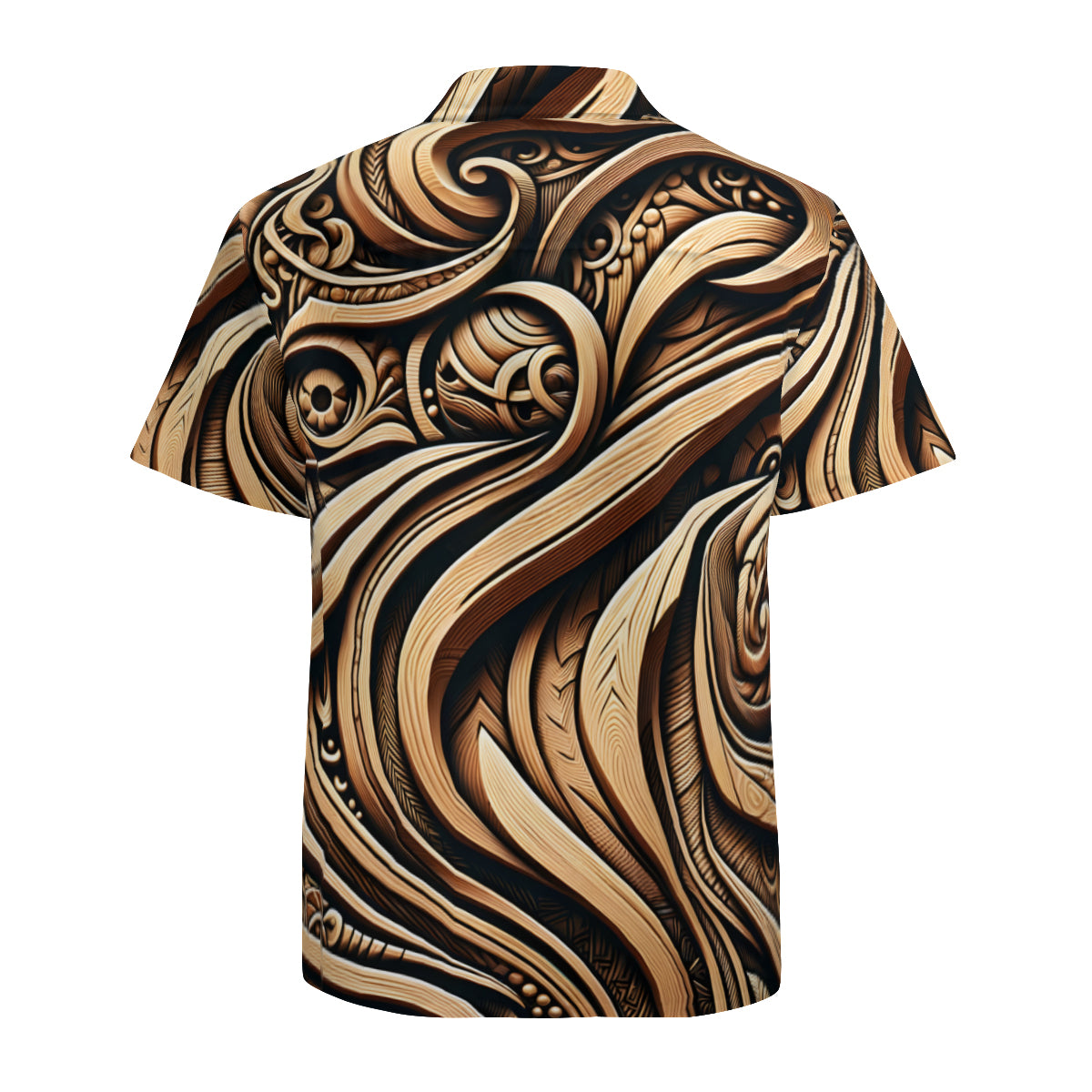 Abstract Wooden Carving Short Sleeves Men's Shirt