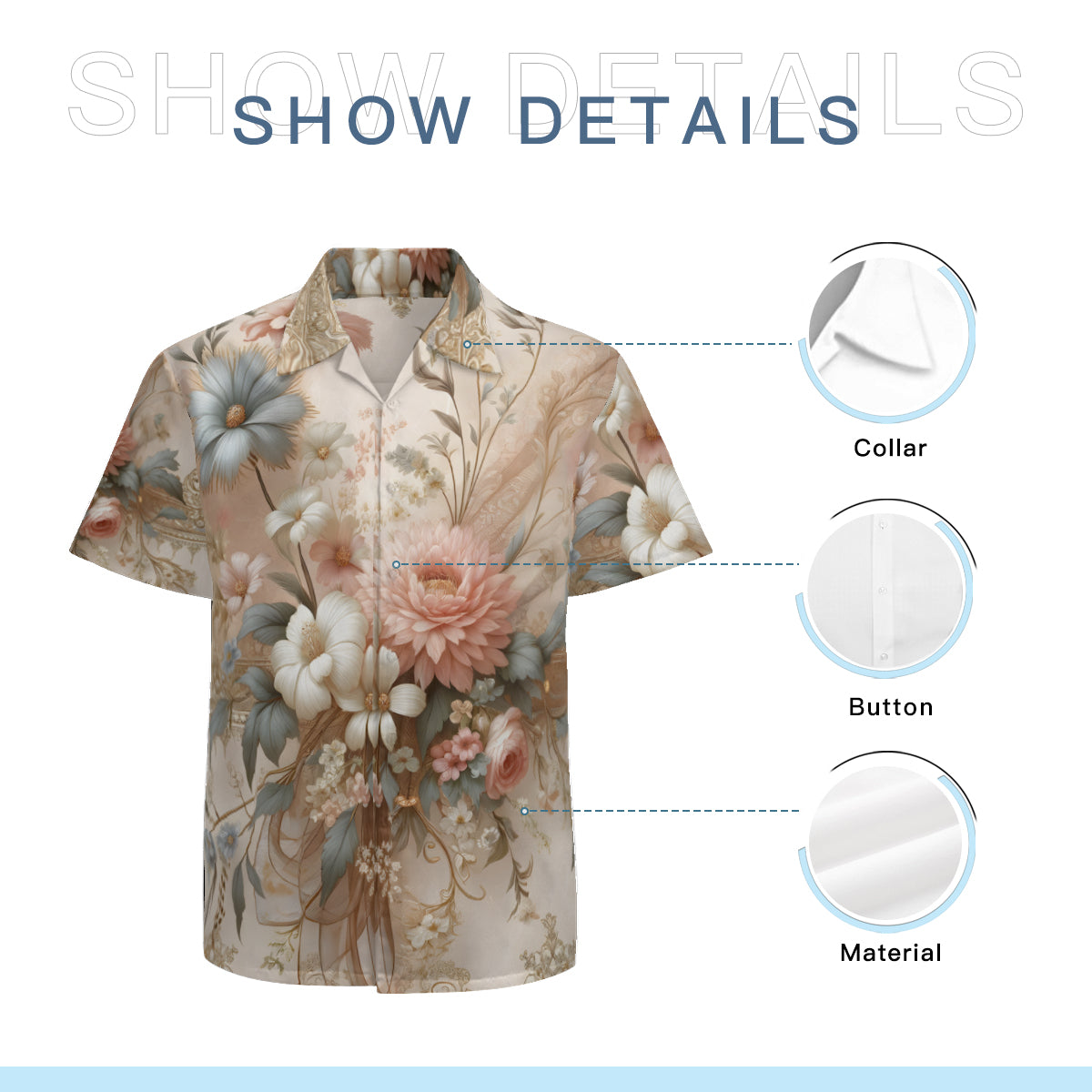 Abstract Floral Pattern Men's Short Sleeves Shirt