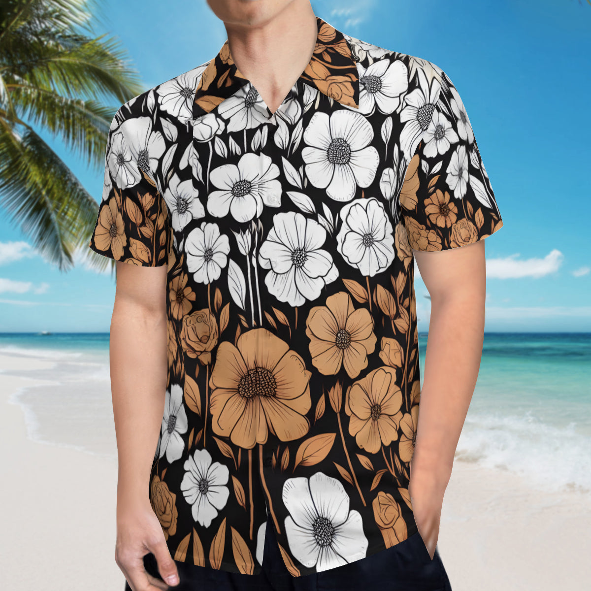 Floral Short Sleeves Men's Shirt