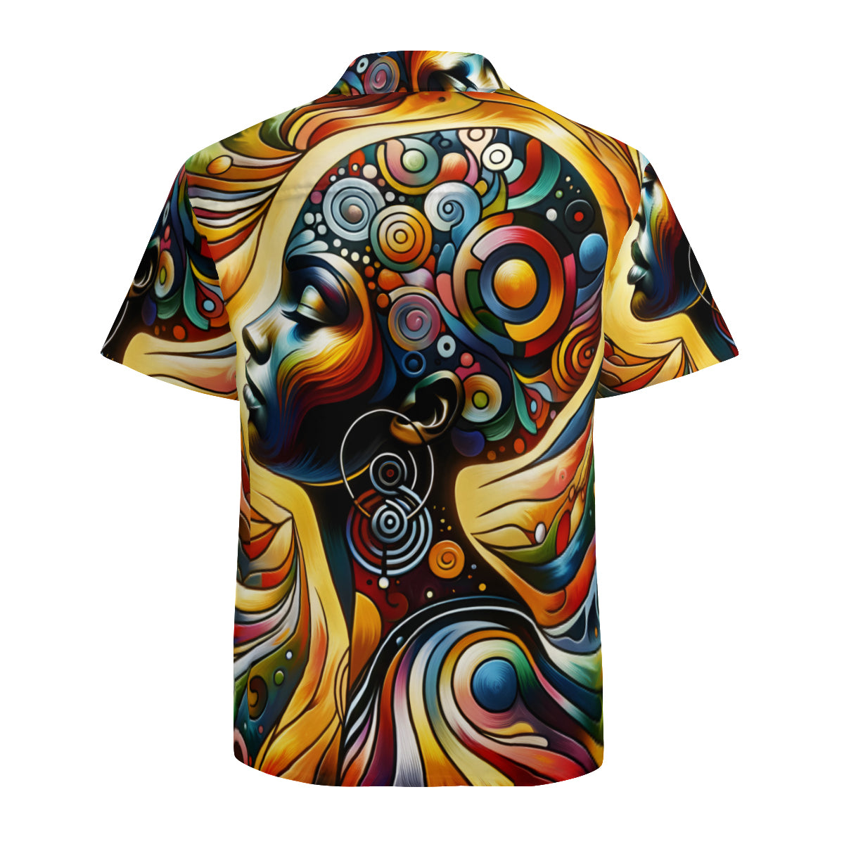 Afro Art Gold Black Short Sleeves Men's Shirt