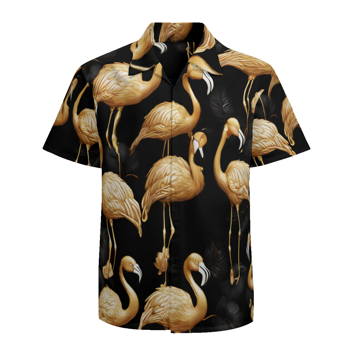 Golden Flamingo Short Sleeves Men's Shirt