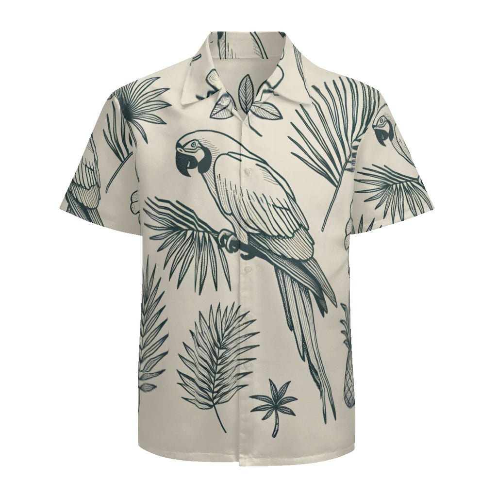 Abstract Parrot Tropical Short Sleeves Men's Shirt