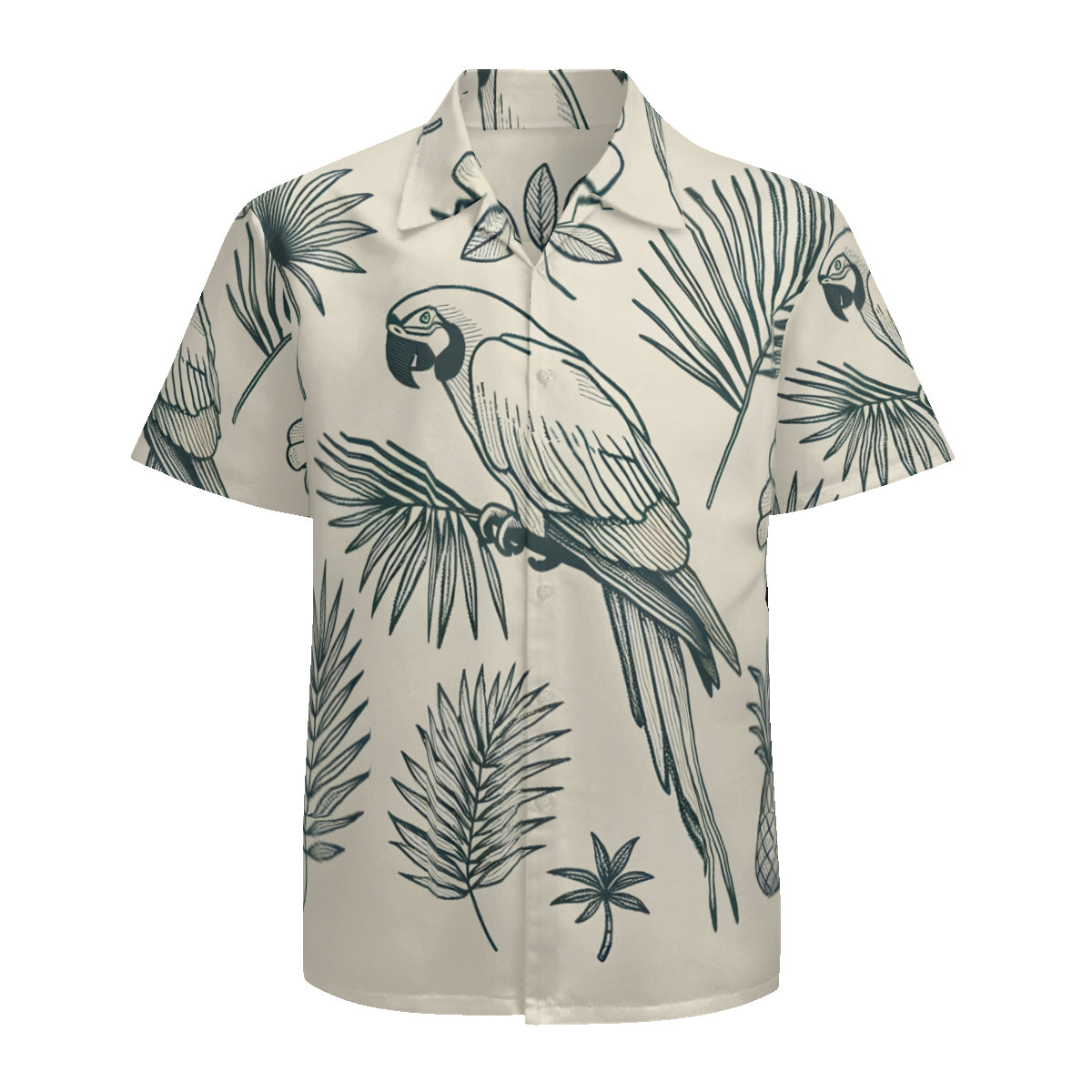 Abstract Parrot Tropical Short Sleeves Men's Shirt