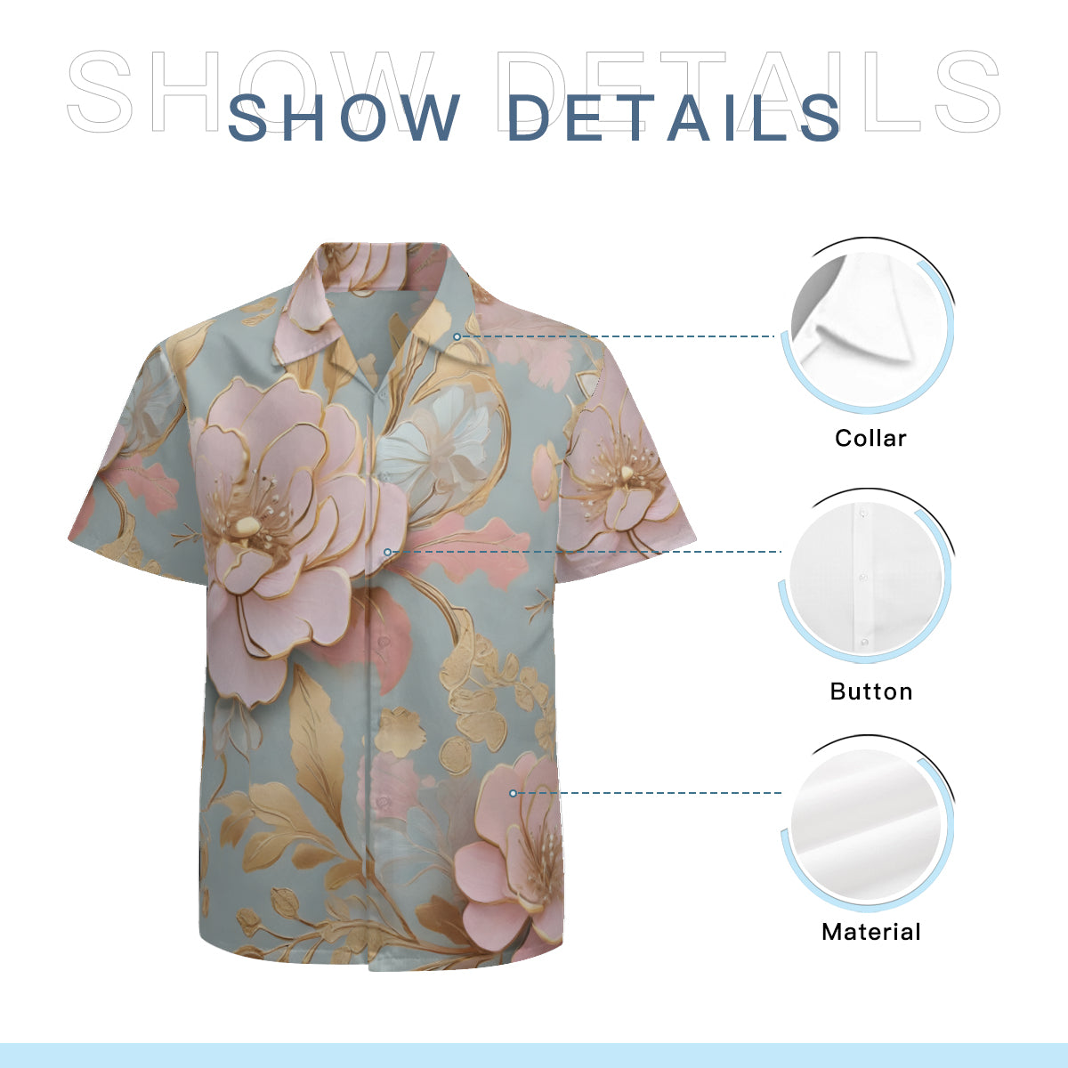 Abstract Floral Pattern Short Sleeves Men's Shirt