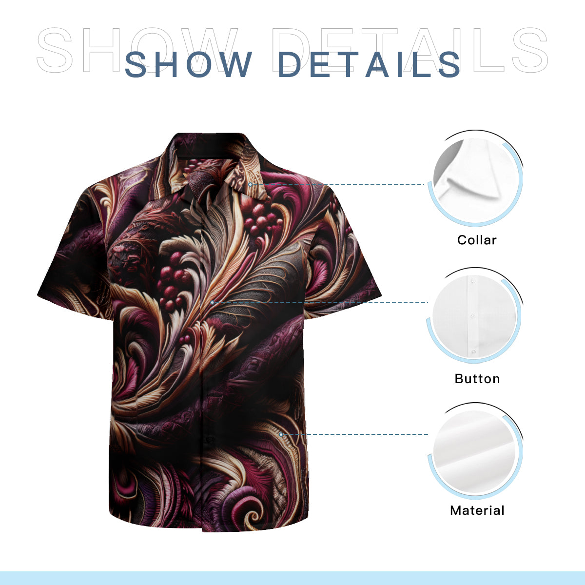 Rich Plum Design Short Sleeves Men's Shirt