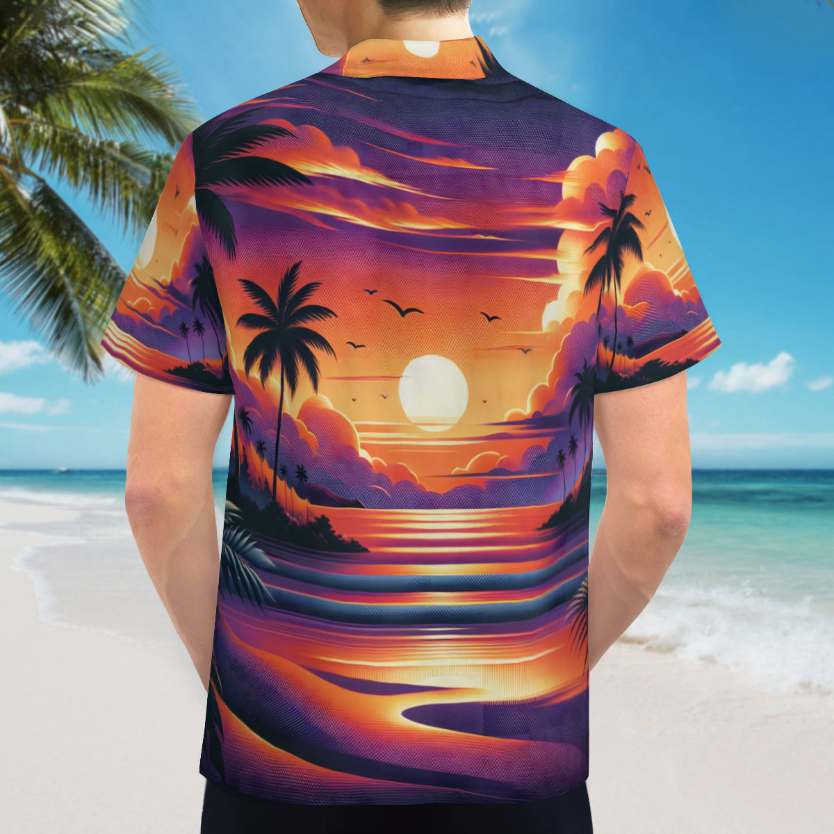 Sunset Hawaii Short Sleeves Men's Shirt