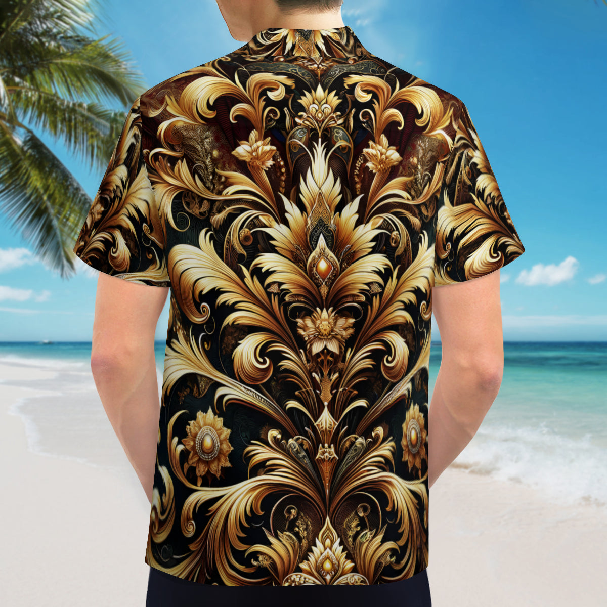 Exquisite And Majestic Pattern Short Sleeves Men's Shirt