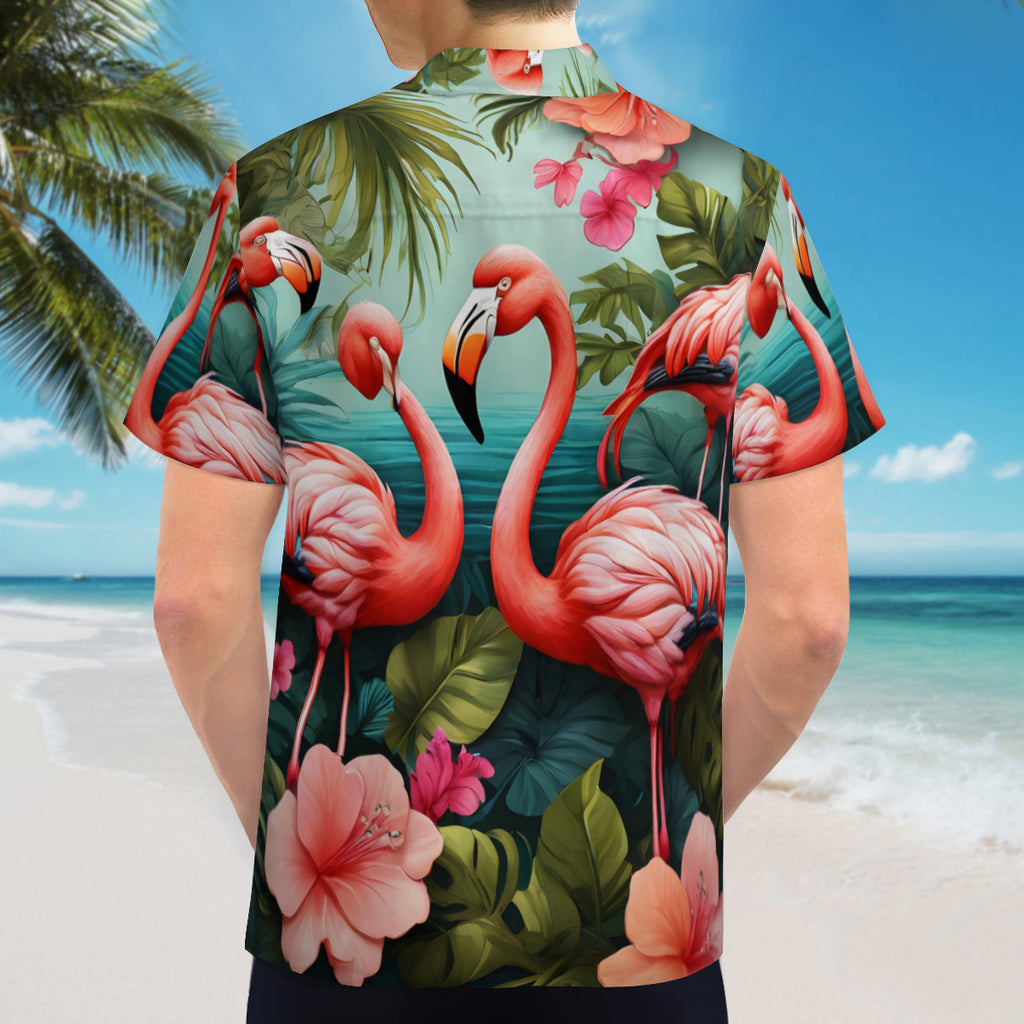 Flamingo Short Sleeves Men's Shirt