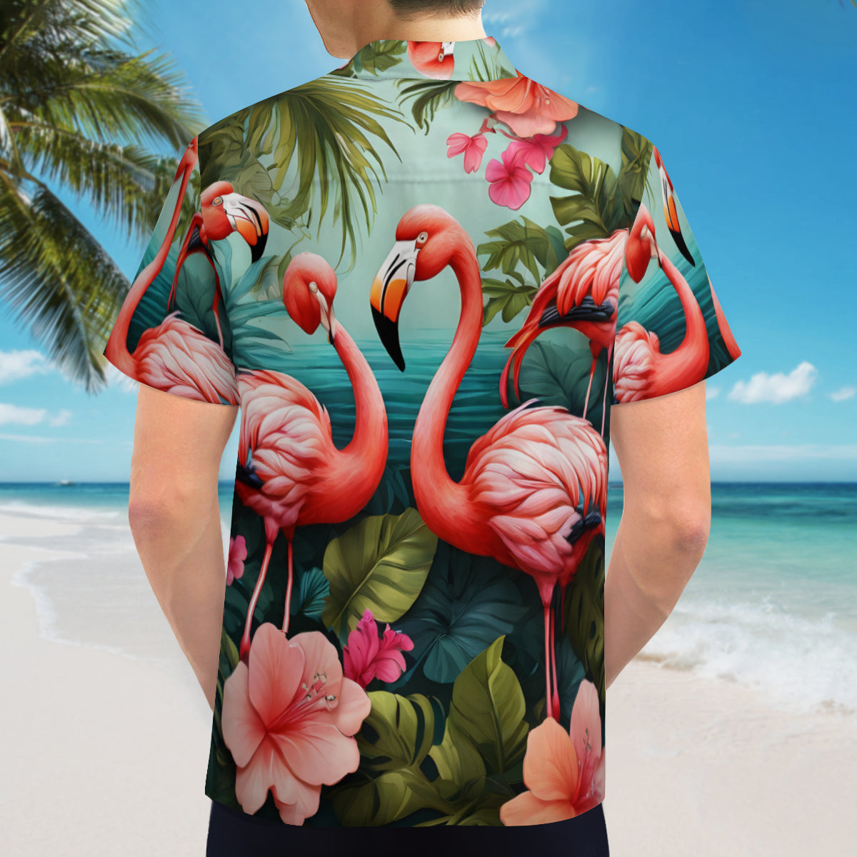 Flamingo Short Sleeves Men's Shirt