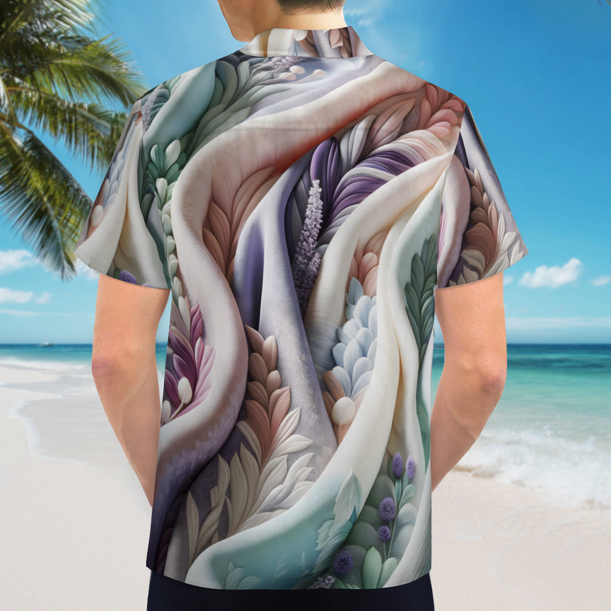 Pastels Design Short Sleeves Men's Shirt