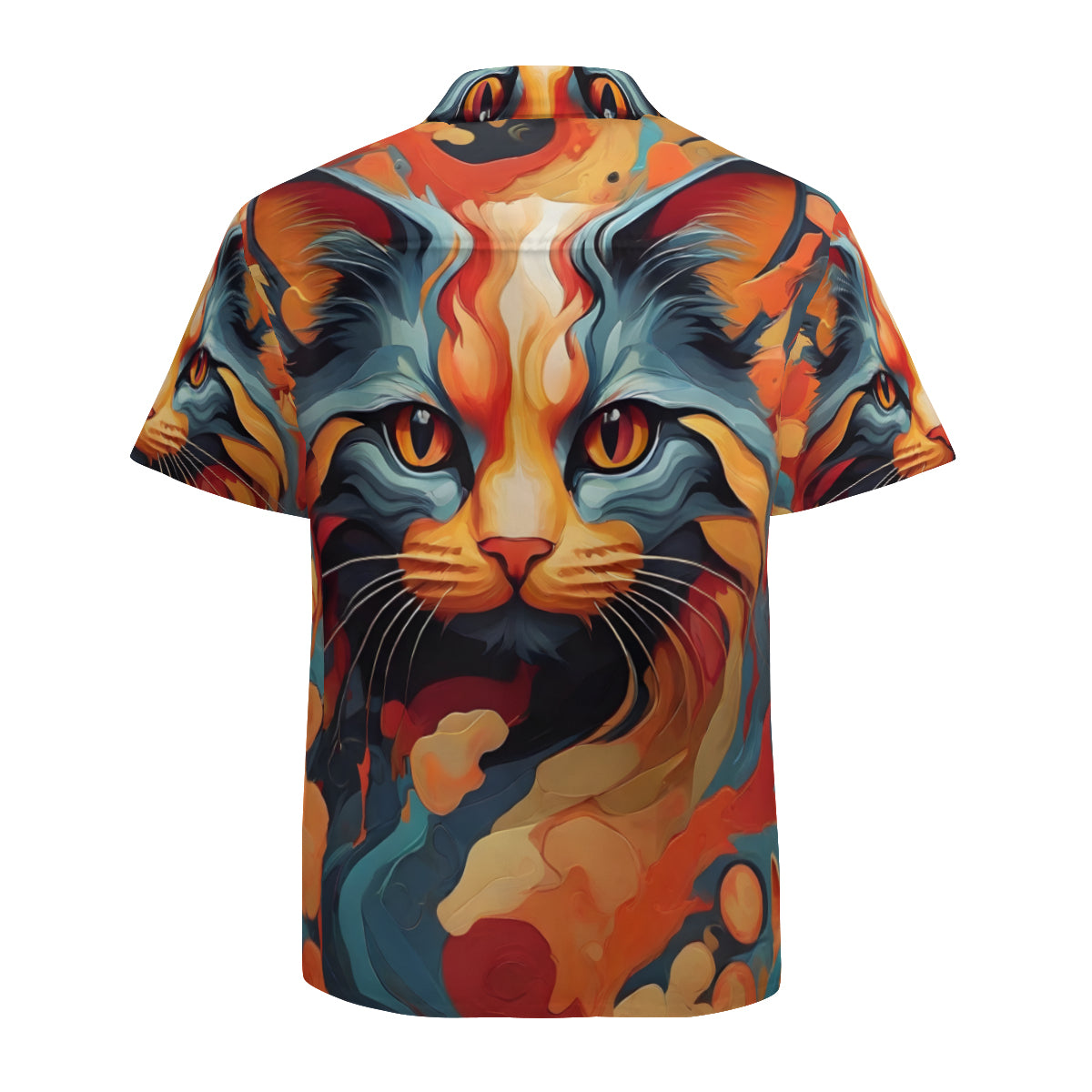Abstract Cat Lovers Short Sleeves Men's Shirt