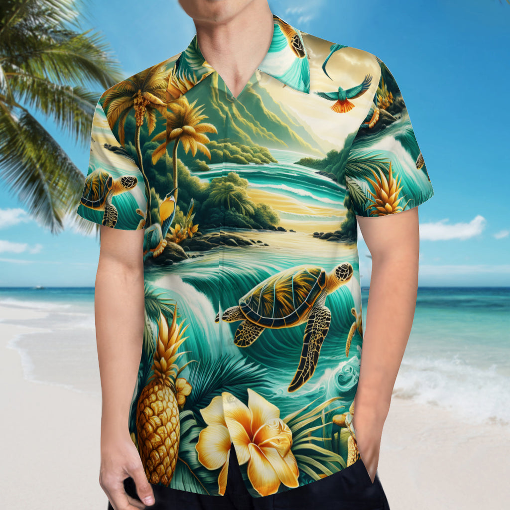 Abstract Seaworld Short Sleeves Men's Shirt