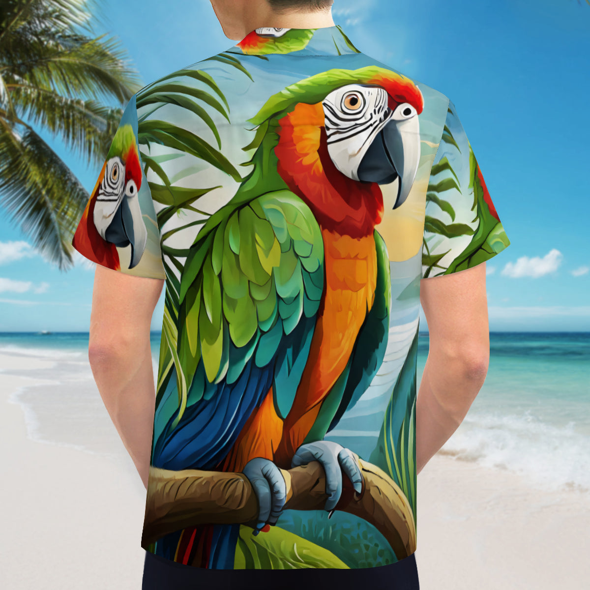 Parrot Lovers Tropical Short Sleeves Men's Shirt