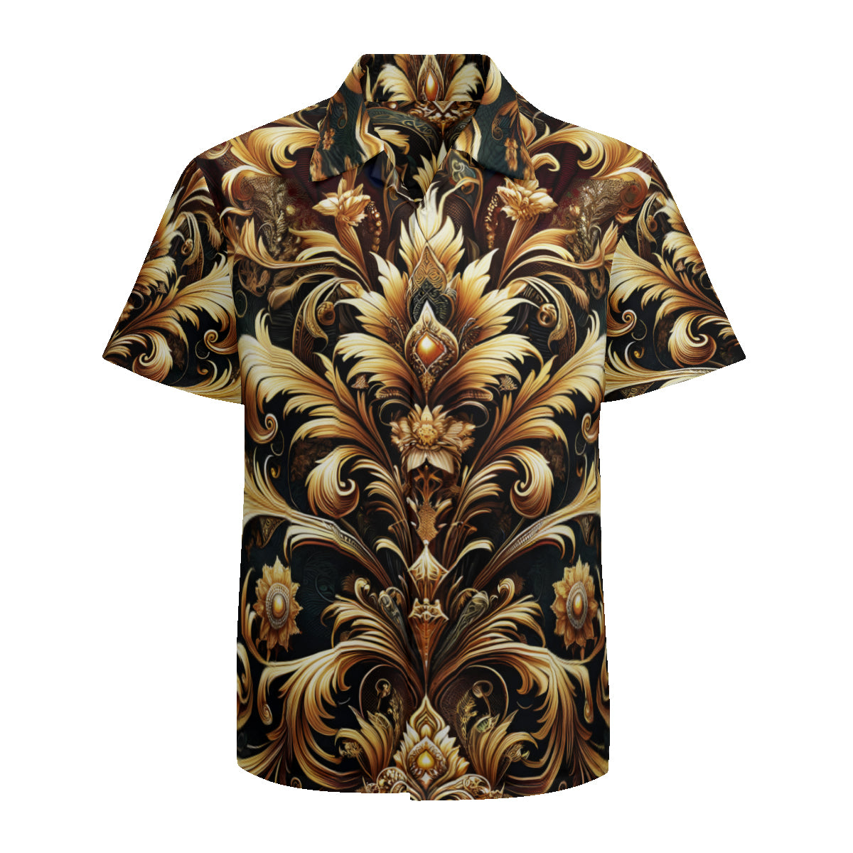 Exquisite And Majestic Pattern Short Sleeves Men's Shirt