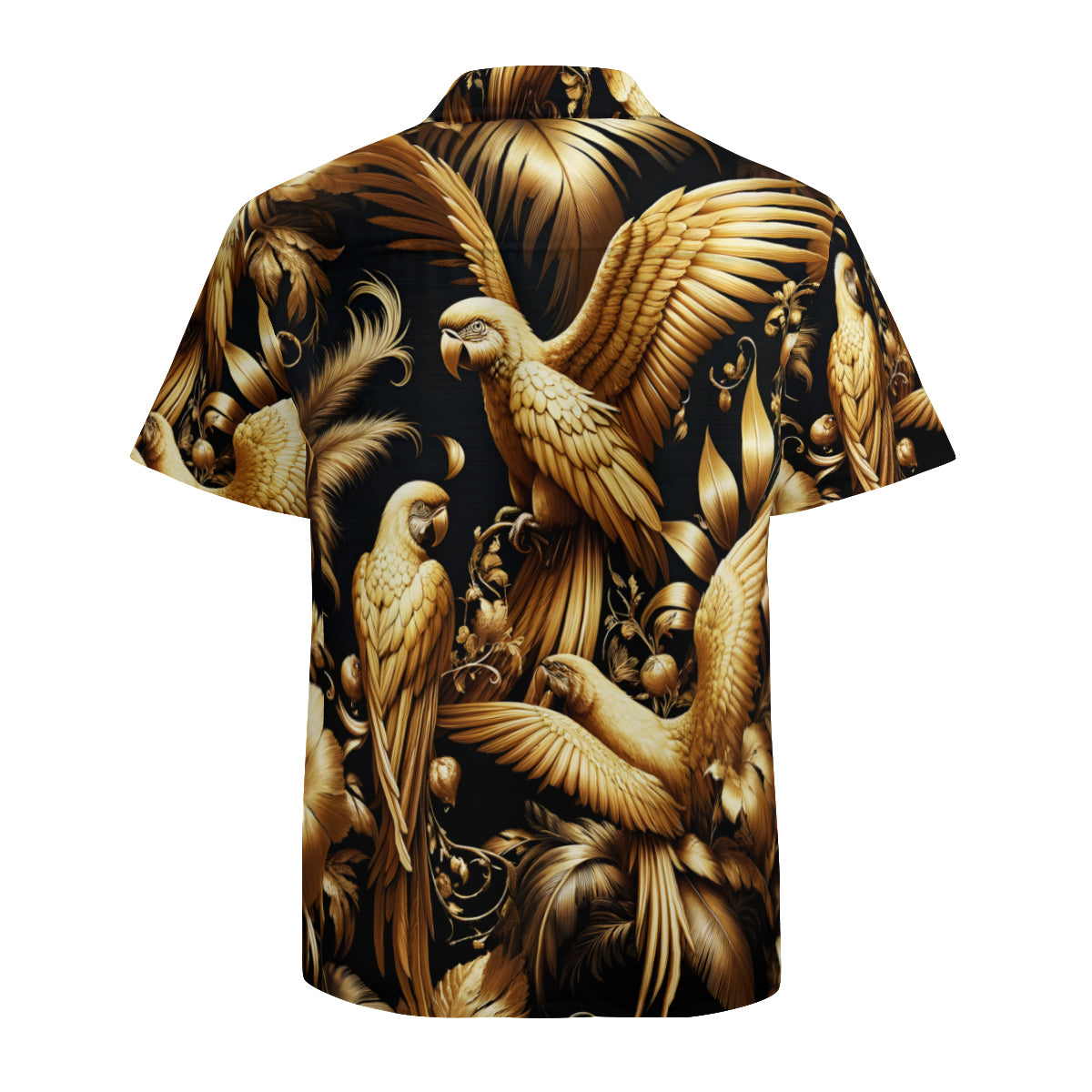 Abstract Gold Black Short Sleeves Men's Shirt