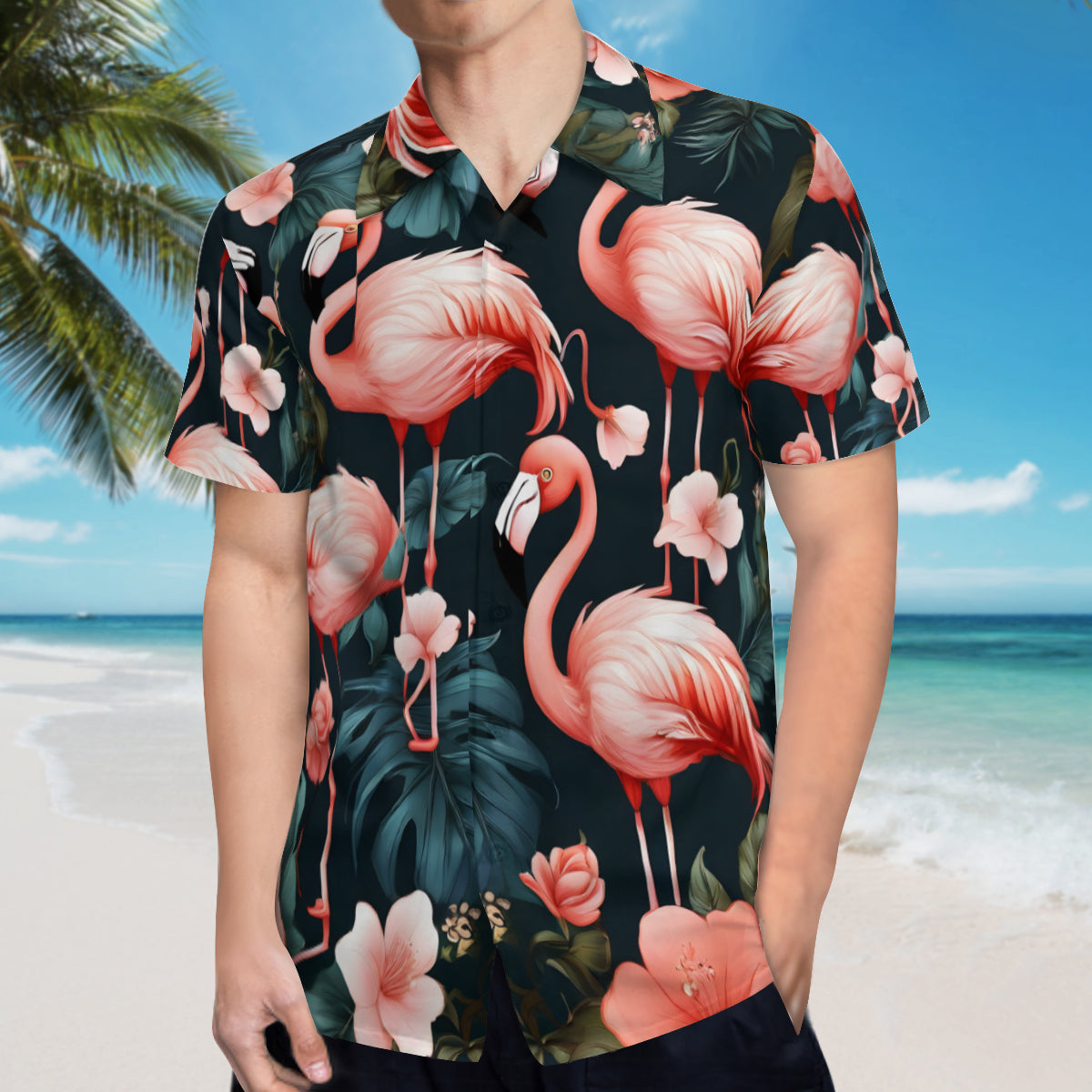 Flamingo Short Sleeves Men's Shirt