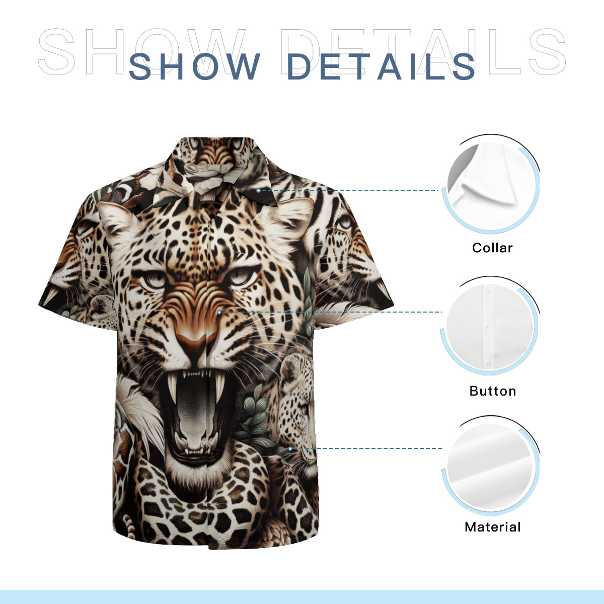 Tiger Animal Lovers Short Sleeves Men's Shirt