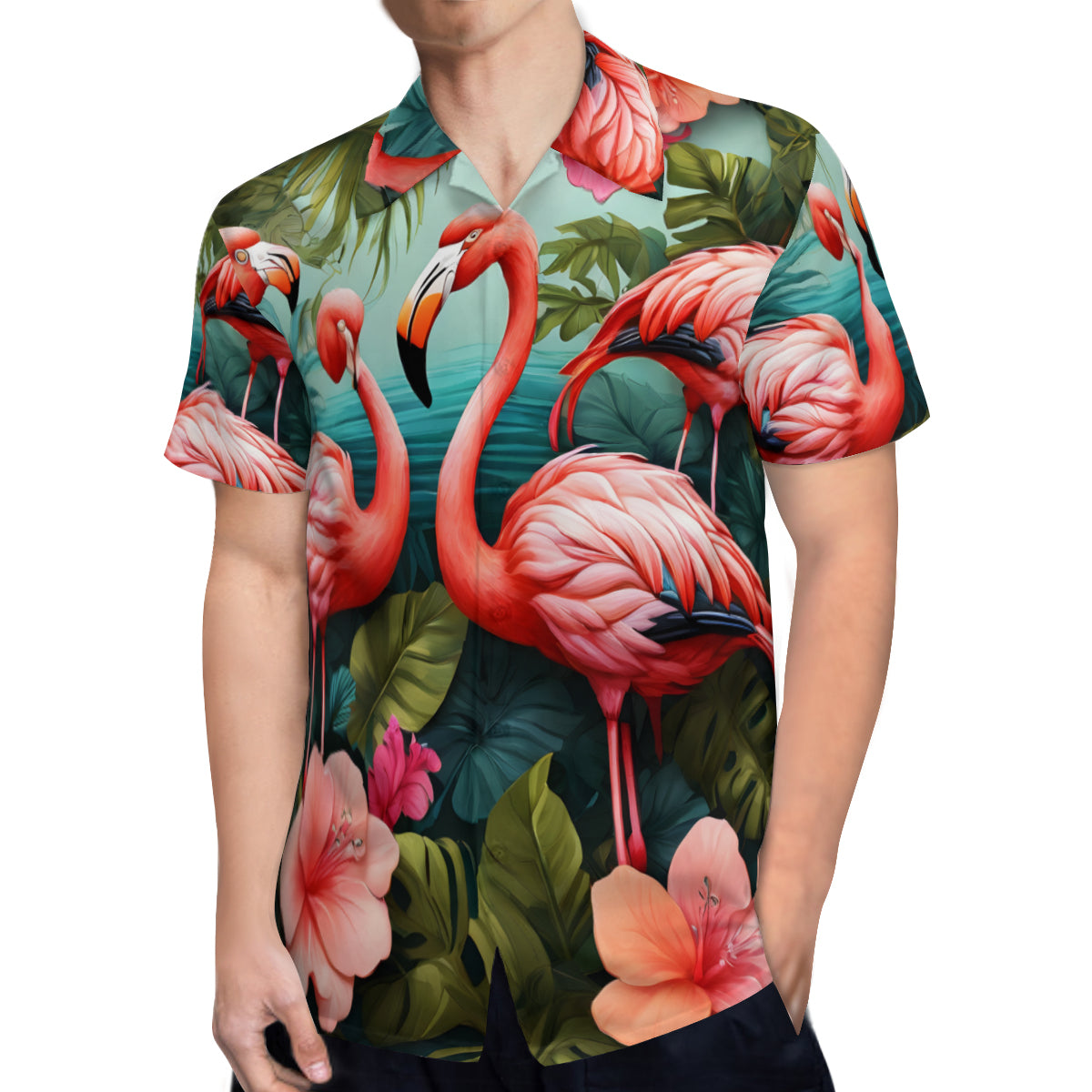 Flamingo Short Sleeves Men's Shirt