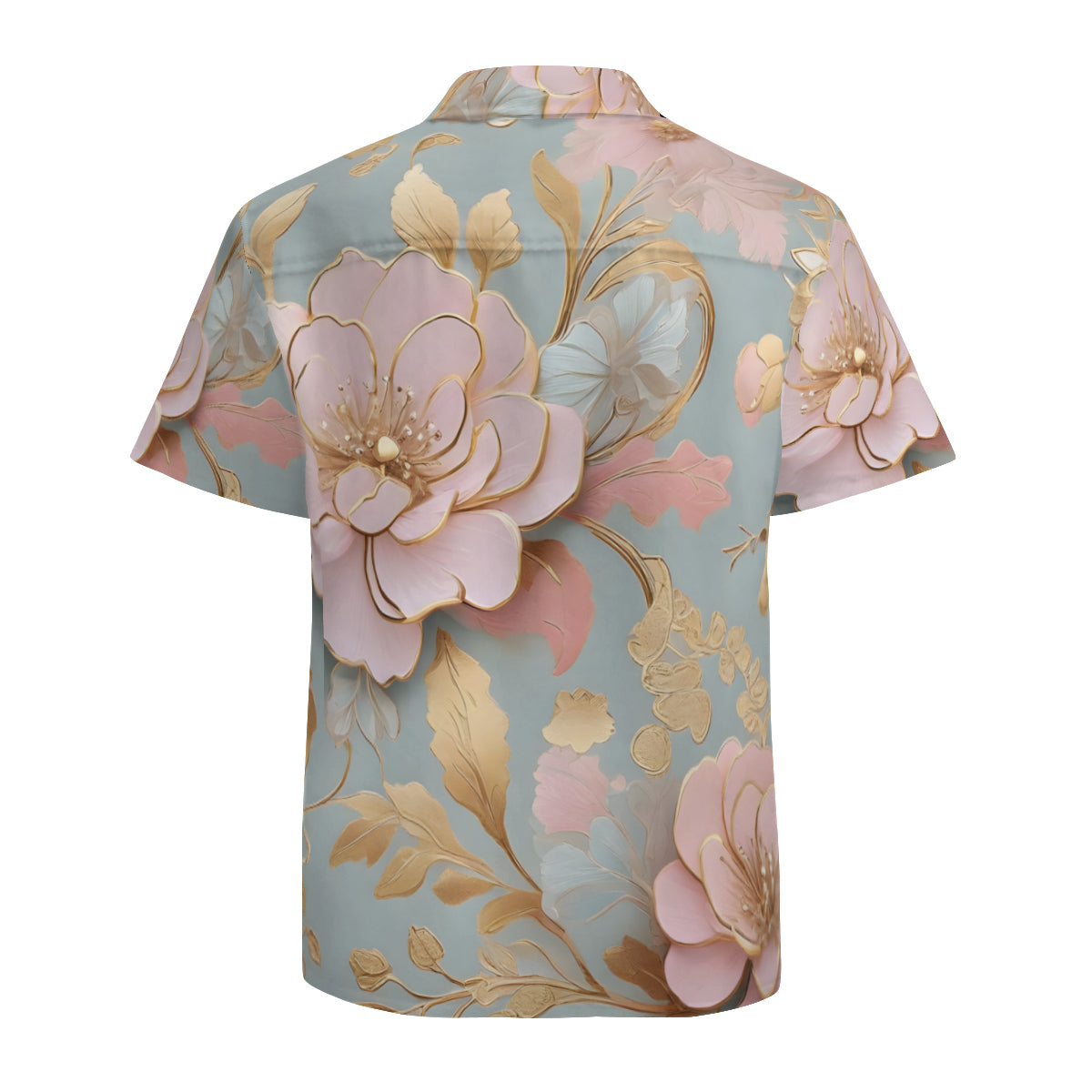Abstract Floral Pattern Short Sleeves Men's Shirt