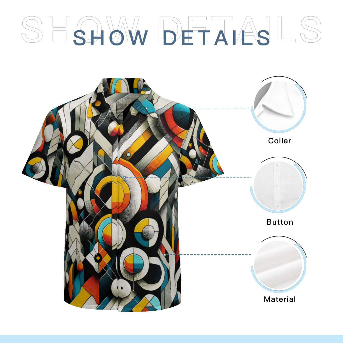 Abstract Geometric Short Sleeves Men's Shirt
