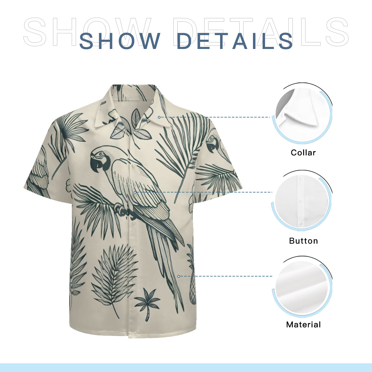 Abstract Parrot Tropical Short Sleeves Men's Shirt
