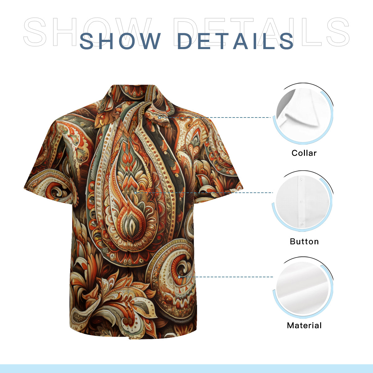 Paisley Pattern Short Sleeves Men's Shirt