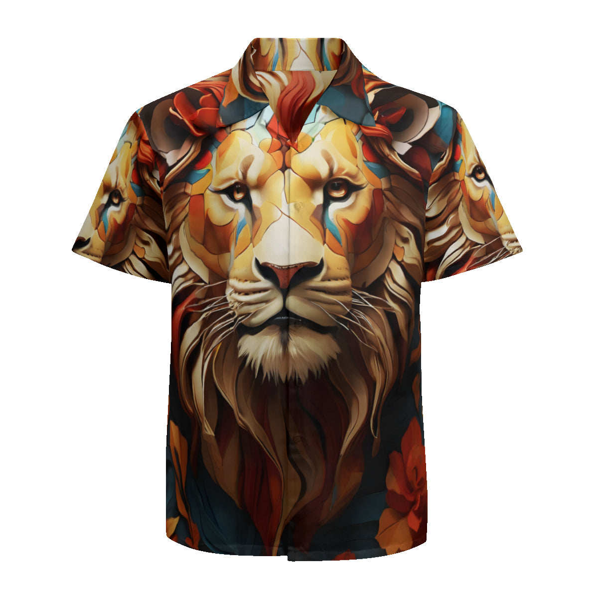 Abstract Lion Short Sleeves Men's Shirt