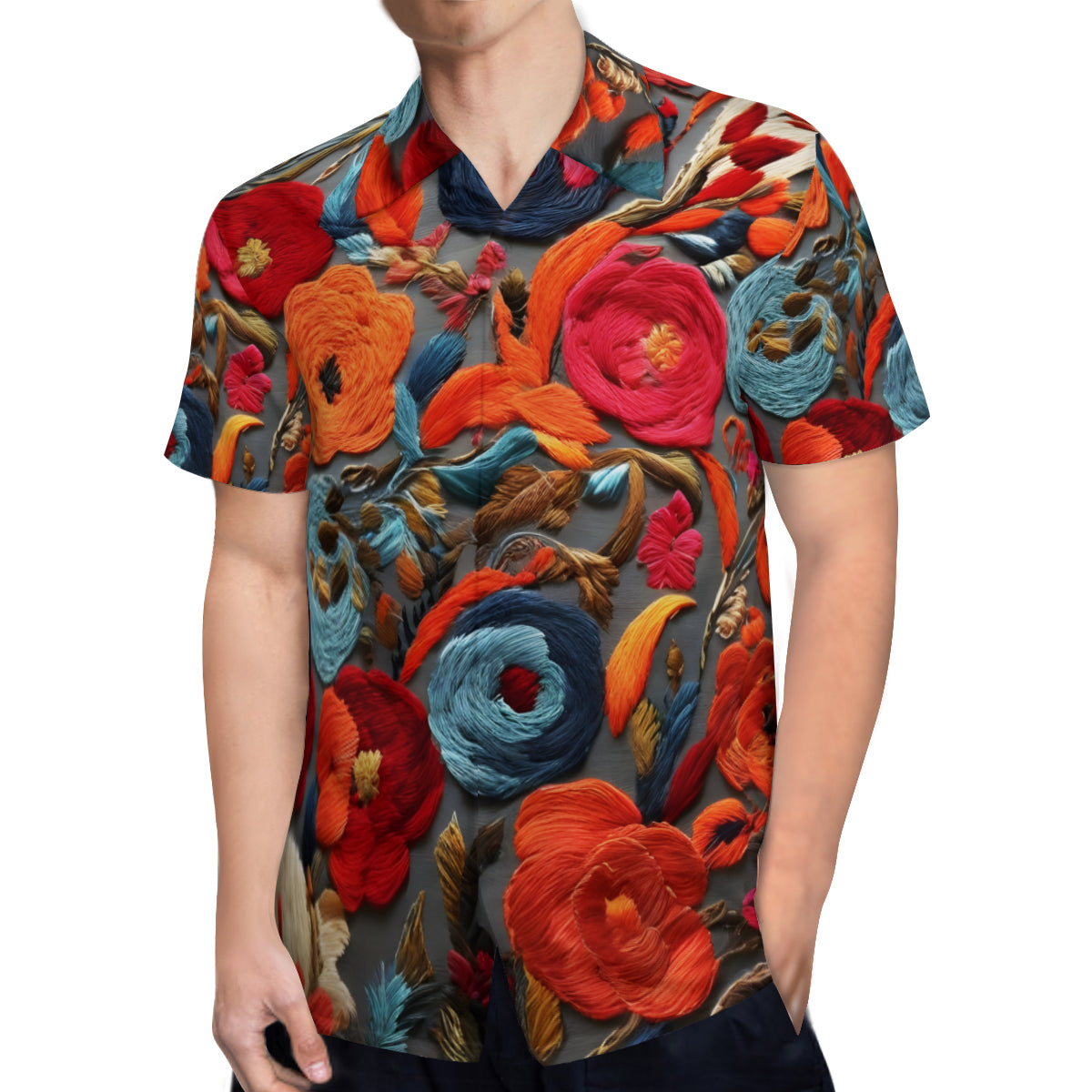 Abstract Pattern Short Sleeves Men's Shirt