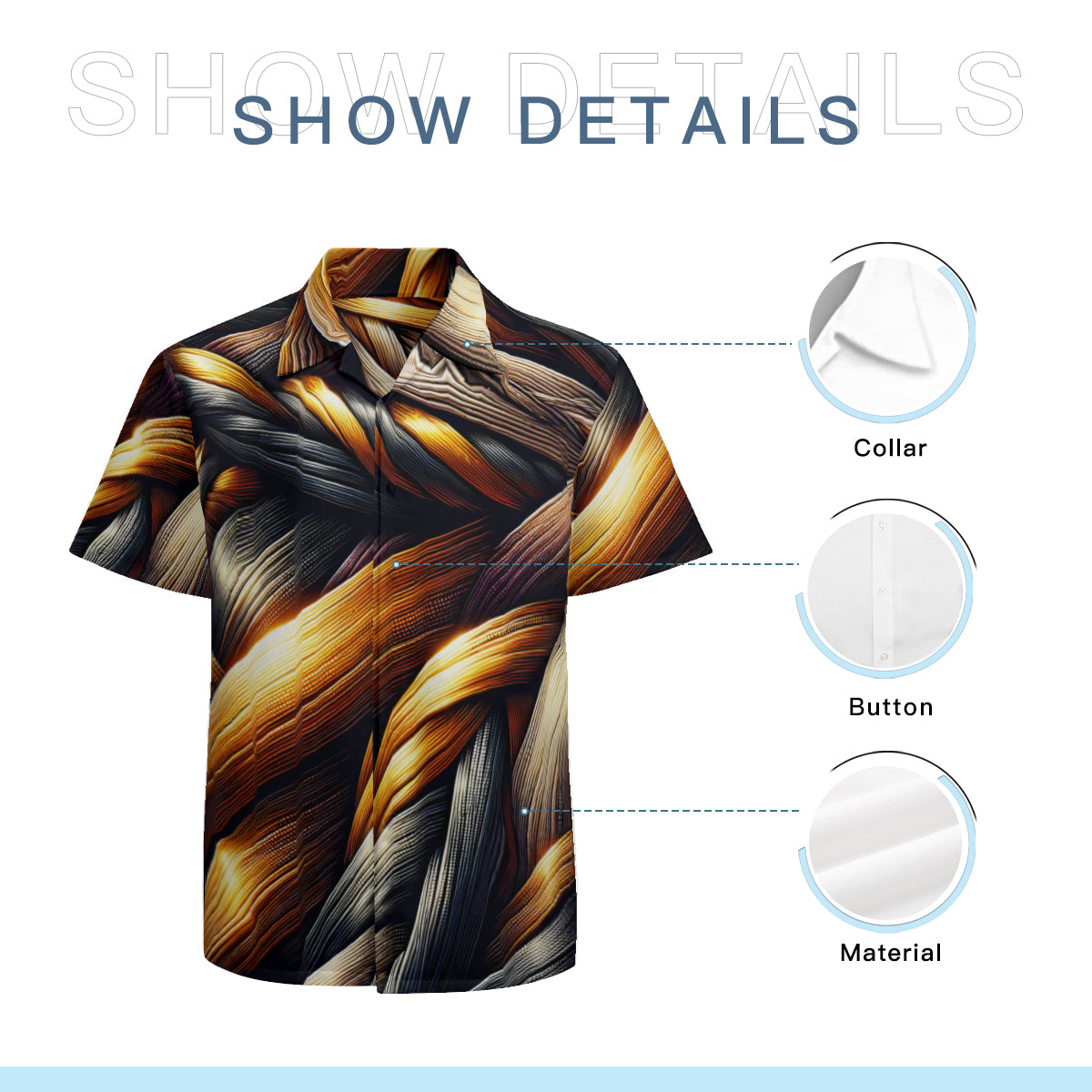 Weave Design Short Sleeves Men's Shirt