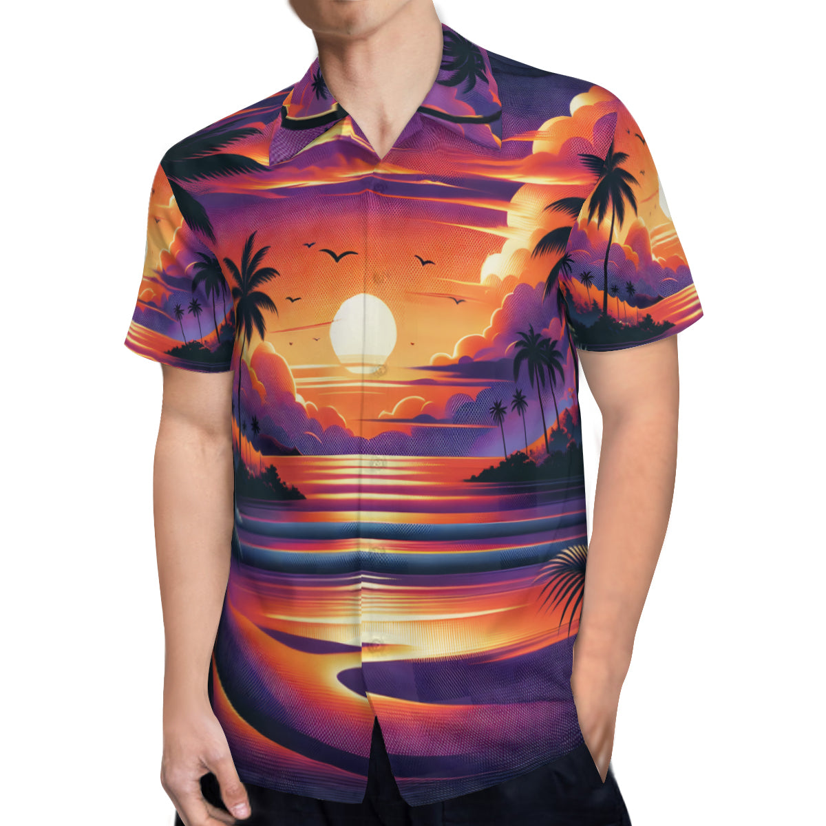 Sunset Hawaii Short Sleeves Men's Shirt