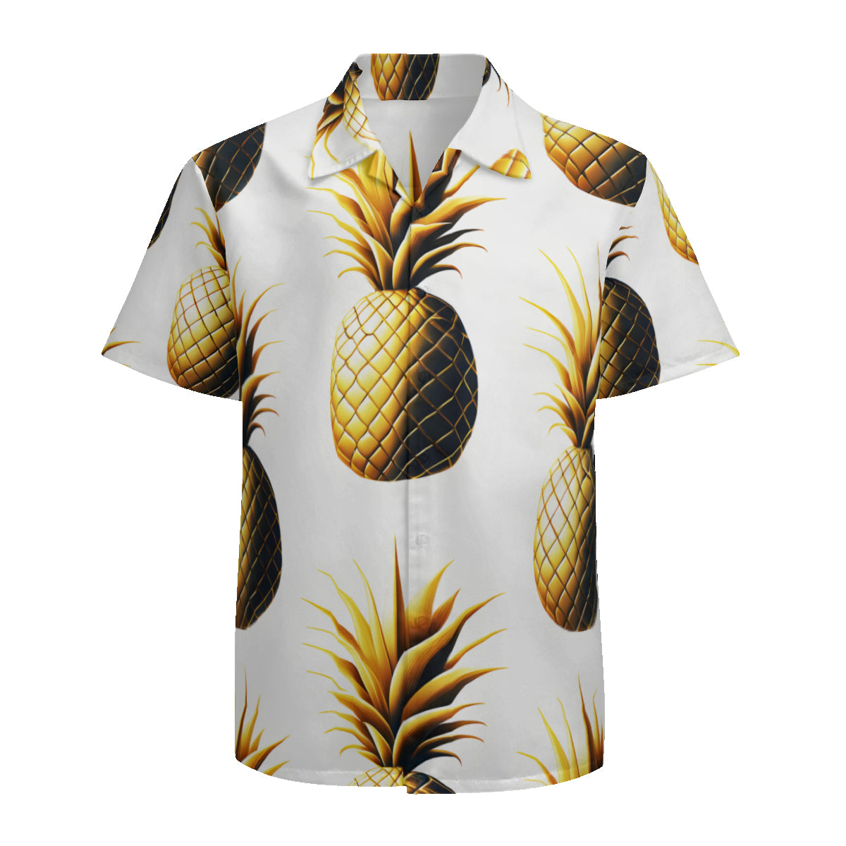 Abstract Golden Pineapple  Short Sleeves Men's Shirt