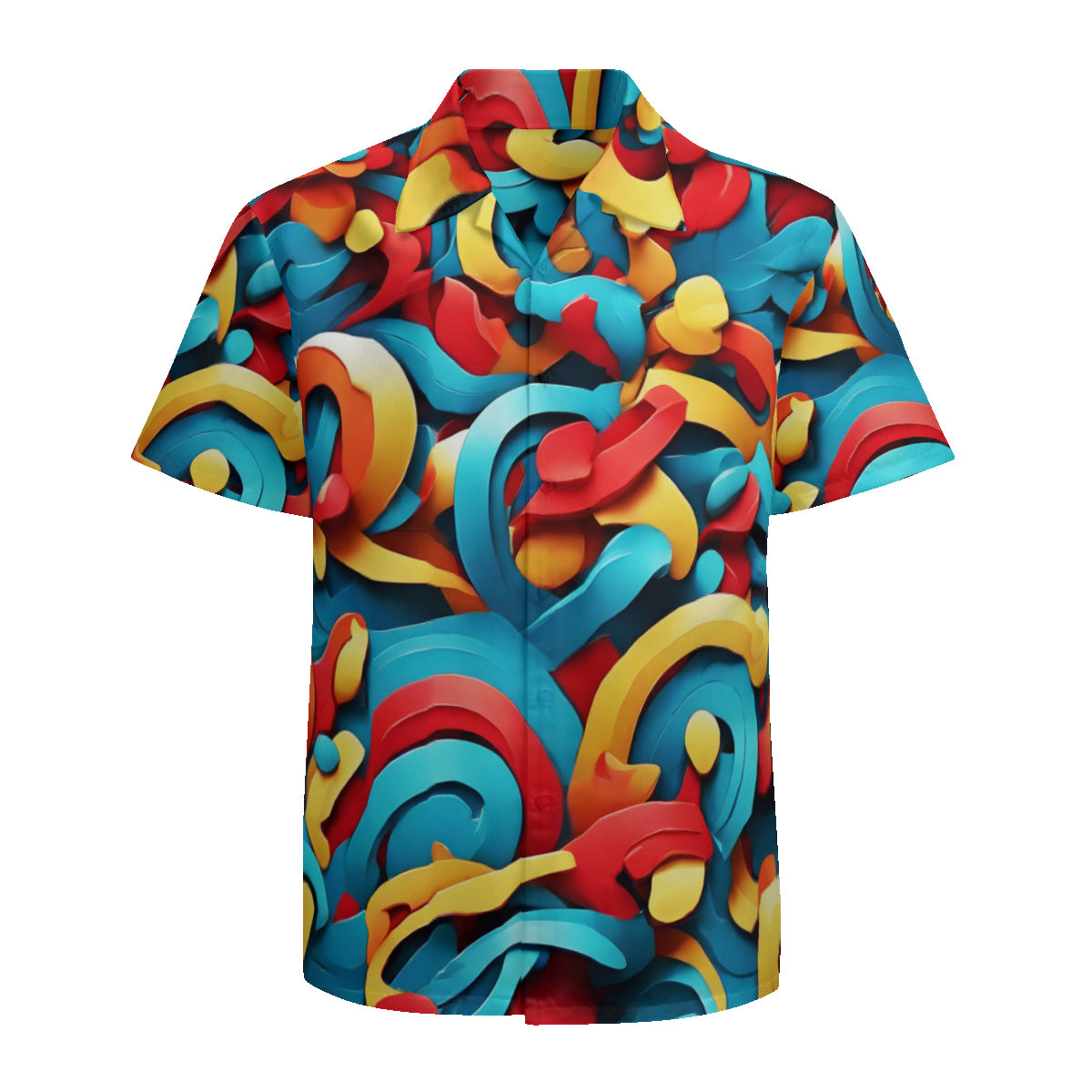 Abstract Vibrant Pattern Short Sleeves Men's Shirt