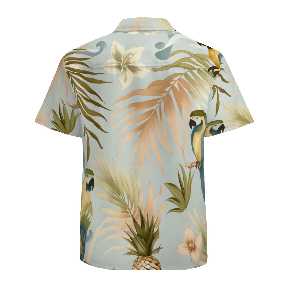 Abstract Floral Parrot Short Sleeves Men's Shirt